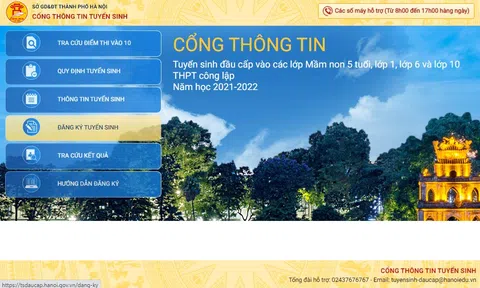 0h ngày 18/7, Hà Nội mở Cổng thông tin tuyển sinh trực tuyến vào lớp 6