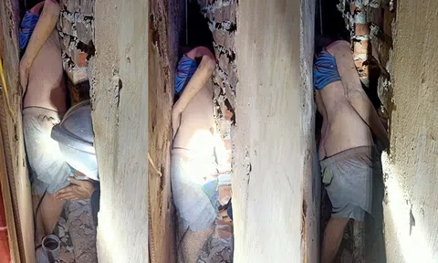 Hà Nội: Giải cứu bé trai bị mắc kẹt giữa khe tường hơn 1 ngày trời