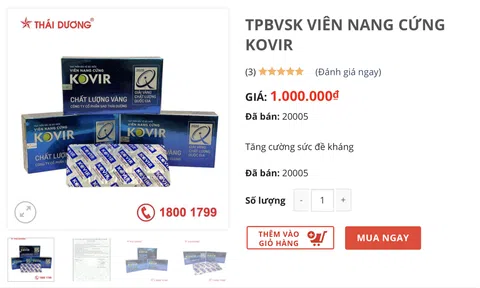 Bệnh viện bác thông tin sử dụng TPCN Kovir Sao Thái Dương cho bệnh nhân COVID-19