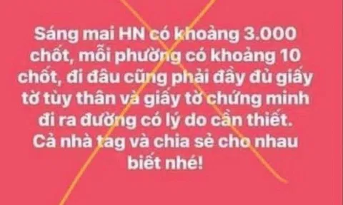 Tung tin "Hà Nội lập 3.000 chốt kiểm soát", người phụ nữ bị phạt nặng