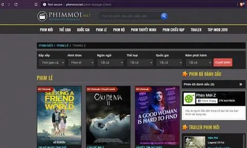 Khởi tố vụ án, truy tìm nhóm chiếu phim lậu trên website phimmoi.net