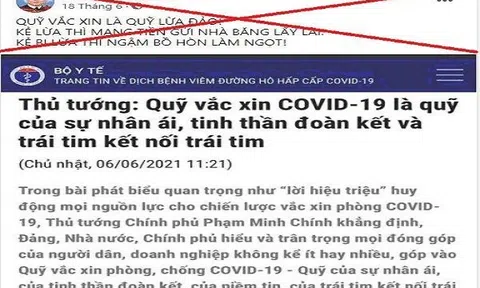 Đăng tin “Quỹ vắc xin là quỹ lừa đảo", người đàn ông bị phạt 7,5 triệu
