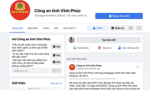 Đã xác định được hacker tấn công Fanpage của Công an tỉnh Vĩnh Phúc