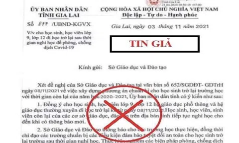 Xuất hiện văn bản giả mạo về việc cho học sinh lớp 9, lớp 12 đi học trở lại