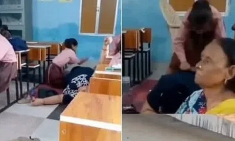Hiệu trưởng bị điều tra vì để học sinh xoa bóp chân trong lớp