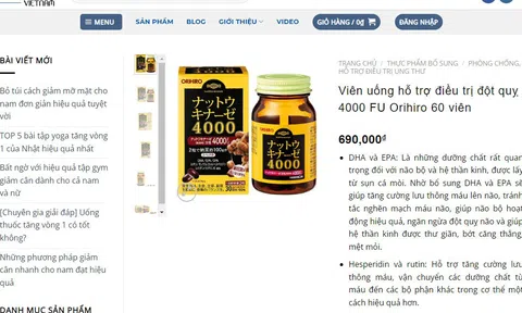 Cảnh báo thông tin quảng cáo thực phẩm bảo vệ sức khỏe Orihiro Nattokinase 4000, 60 capsules trên một số website và trang mạng xã hội