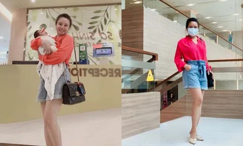 Vy Oanh lộ diện sau 1 tháng sinh con, vóc dáng của mẹ bỉm sữa gây chú ý