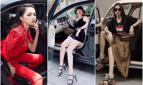 Lệ Quyên tạo dáng bên xế hộp mà xiêu vẹo như sắp ngã ngửa
