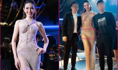 Miss Grand Thùy Tiên hở bạo mãi cũng dính sự cố lộ hàng đầu tiên
