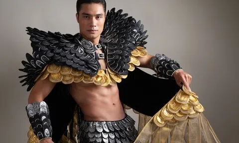 Trần Mạnh Kiên khoe vẻ đẹp mạnh mẽ trong trang phục dân tộc tham dự Manhunt International