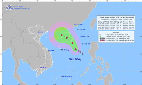 Áp thấp nhiệt đới dự báo thành bão số 1 trên Biển Đông