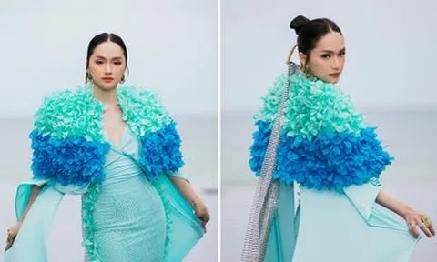 Hương Giang catwalk trên bờ biển, khoe thần thái “chị đại” trong show Xuân Lan