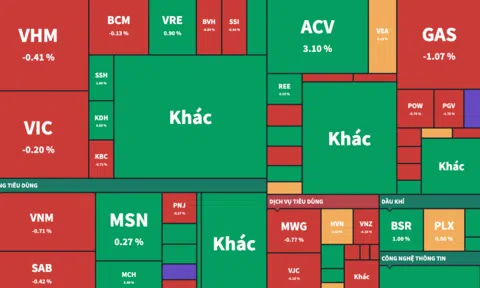 Bị nhóm vốn hoá lớn "chặn đường", VN-Index kết phiên trong sắc đỏ