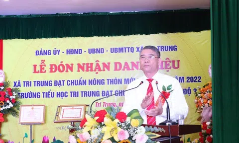 Xã Tri Trung đón bằng công nhận danh hiệu xã đạt chuẩn Nông thôn mới