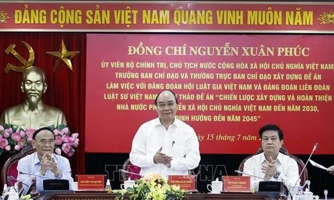 Chủ tịch nước chủ trì làm việc với Đảng đoàn Hội Luật gia và Liên đoàn Luật sư về Nhà nước pháp quyền