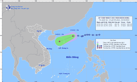 Áp thấp nhiệt đới đi vào Biển Đông, miền Trung có mưa lớn