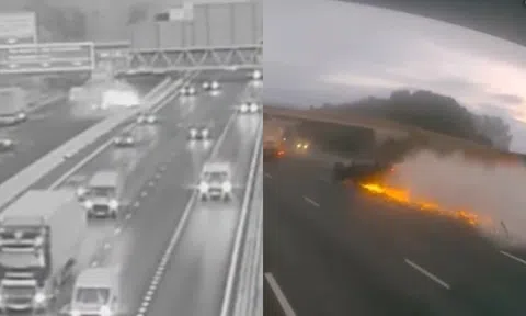 Tai nạn trên cao tốc, ô tô nổ tung khi bị tài xế say rượu lạng lách với tốc độ cao đâm phải