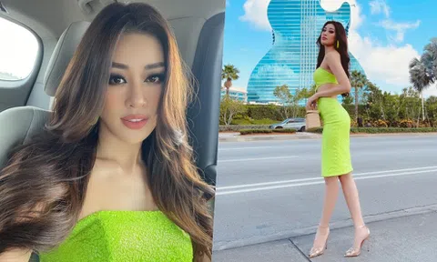 Khánh Vân khoe dáng sexy trên đất Mỹ