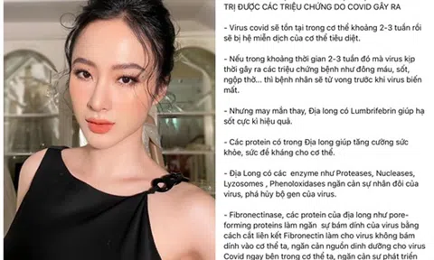 Bác sĩ nói gì về thông tin "địa long điều trị được các triệu chứng do Covid-19 gây ra" mà Angela Phương Trinh chia sẻ?