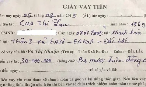 Cho mượn tiền có làm giấy tay, kiện ra tòa được không?