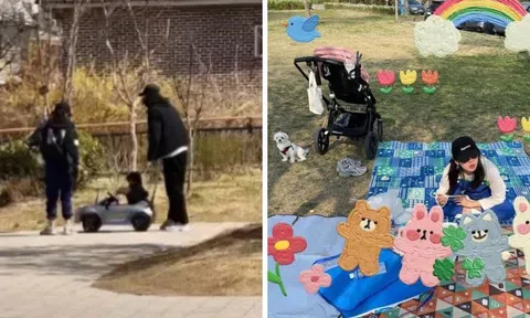 Hyun Bin và Son Ye Jin lần đầu xuất hiện cùng quý tử chốn công cộng, gây chấn động MXH