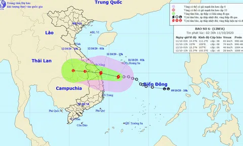 Áp thấp nhiệt đới mạnh lên thành bão số 6, dự báo vào đất liền chiều nay (11/10)