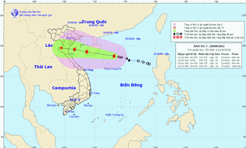 Bão số 7 đi vào đất liền, áp sát các tỉnh Bắc bộ, Bắc Trung bộ
