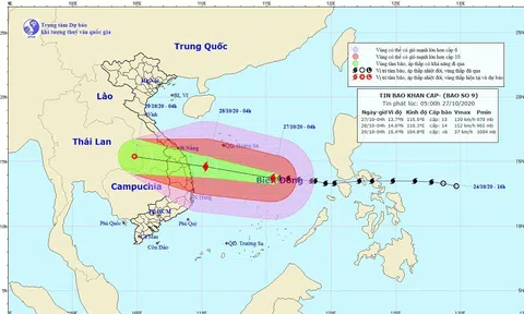 Bão số 9 cường độ rất mạnh  đổ bộ vào khu vực Trung và Nam Trung bộ