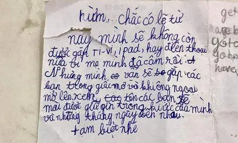 Bị thu smartphone, cậu bé lớp 3 viết "tâm thư" khiến ai nấy bật cười