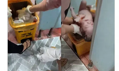 Đẻ rơi trong nhà vệ sinh, sản phụ 18 tuổi cho bé trai vào thùng rác