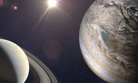 Sau 800 năm, Trái Đất, sao Mộc và sao Thổ cùng nằm trên một đường thẳng