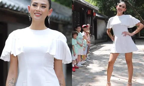 Võ Hoàng Yến hoá thân thành “bé Yến 20 năm trước" hướng dẫn catwalk cho các thí sinh nhí