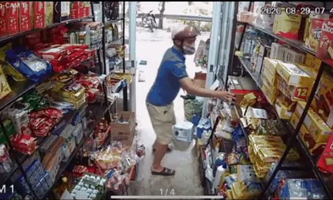Clip: Vờ hỏi mua bia, người đàn ông trộm hộp thẻ điện thoại rồi bỏ chạy thục mạng