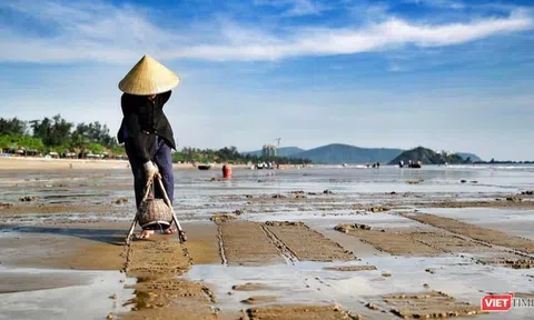 Cụ bà gần 80 tuổi lận đận mưu sinh ở bãi biển Cửa Lò