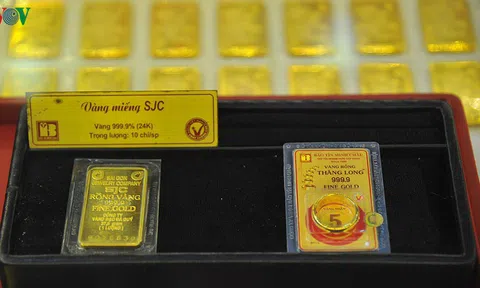 Giá vàng trong nước giảm hơn 500.000 đồng/lượng vào ngày cuối tuần