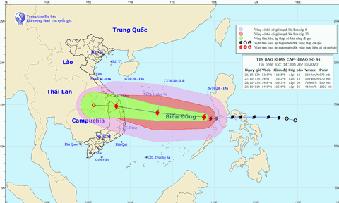 Chủ động ứng phó với diễn biến của bão số 9