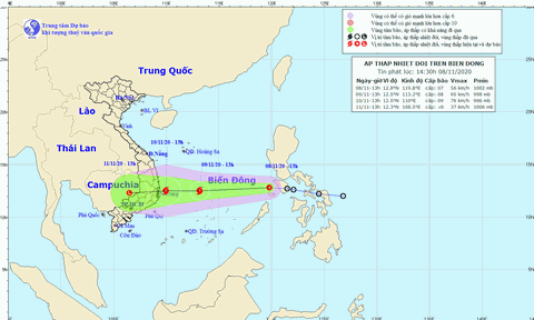 Chủ động ứng phó với áp thấp nhiệt đới có thể mạnh lên thành bão