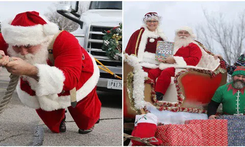 "Ông già Noel" kéo xe tuần lộc nặng hơn 16 tấn, lập kỷ lục Guinness
