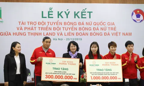 Hưng Thịnh Land tài trợ 100 tỷ đồng cho Đội tuyển bóng đá nữ Quốc gia và Phát triển Đội tuyển nữ trẻ hướng đến World Cup