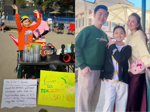 Con trai Hoa hậu Diễm Hương 9 tuổi đã khởi nghiệp kiếm tiền ở Canada, bố dượng thức đến sáng hỗ trợ
