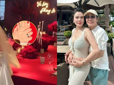 HH Phương Lê đính hôn với Vũ Luân: Không gian đỏ rực đong đầy hạnh phúc, cô dâu khoe nhẫn kim cương "khủng"