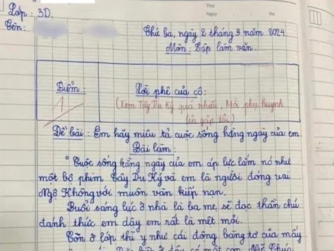 Bài văn 1 điểm của bé trai lớp 3 tả cuộc sống hàng ngày khiến cô giáo "đỏ mặt", lập tức mời phụ huynh đến trường