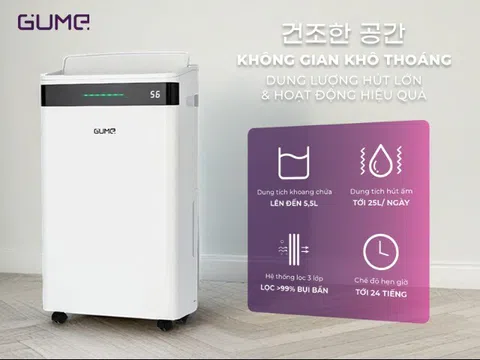 Máy hút ẩm lọc không khí Gume - “cân” mọi thời tiết bé khoẻ mẹ vui