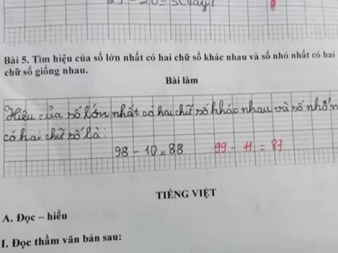 Con làm toán "98-10=88" bị gạch sai, phụ huynh tức giận khi xem phép tính của cô giáo