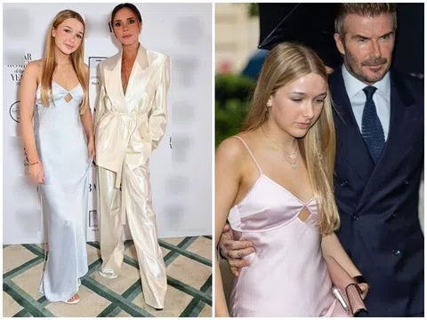 Con gái David Beckham mặc váy lụa 2 dây mỏng manh tuổi dậy thì, dân mạng phản ứng "Trông như đồ 18+ chứ không phải 13 tuổi"