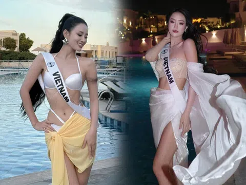 Á hậu Khánh Linh thi áo tắm tại Miss Intercontinental 2024, khéo léo khoe cặp chân dài cùng vòng ba 94cm