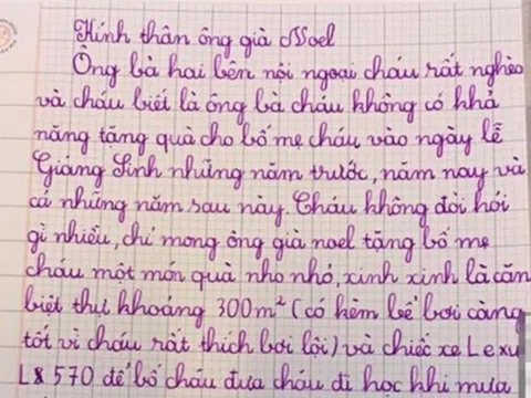 Cô giáo ra đề văn viết thư gửi ông già Noel, bài làm của học sinh khiến ai đọc cũng cười nghiêng ngả