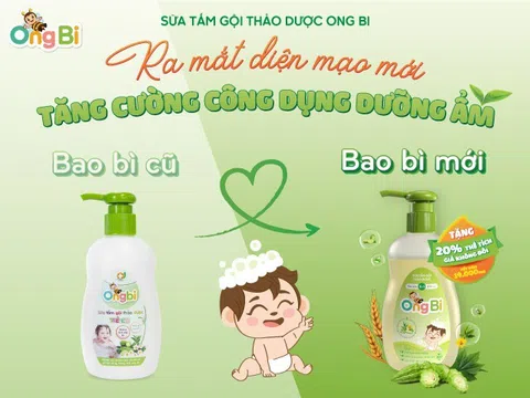 Sữa tắm gội thảo dược Ong Bi ra mắt diện mạo mới, tăng cường công dụng dưỡng ẩm