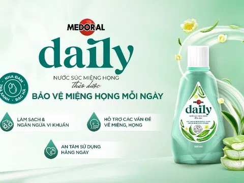 Nước súc miệng họng thảo dược Medoral Daily: Giải pháp 2 trong 1 để bảo vệ sức khoẻ