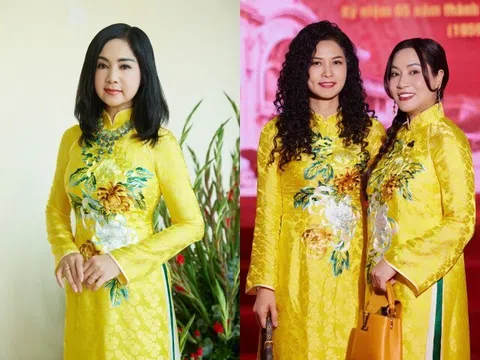 NSND Thu Hà, diễn viên Thúy Hà cùng các thế hệ nghệ sĩ khoe sắc trong lễ kỷ niệm 65 năm Nhà hát kịch Hà Nội